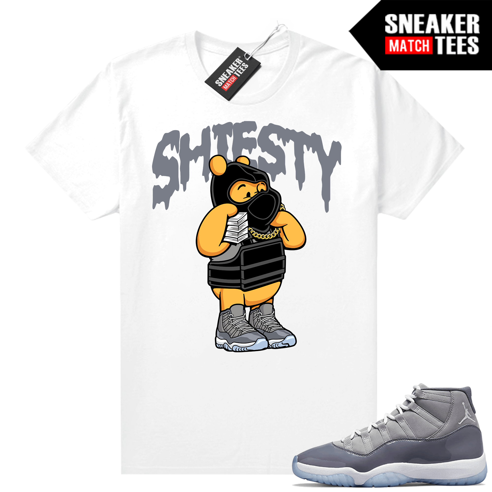 Cool Grey 11 Jordan Sneaker Match Tees White Pooh Shiesty | Cool Grey ...