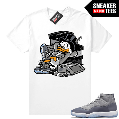 Cool Grey 11 Jordan Sneaker Match Tees White Scrooge Bred Up