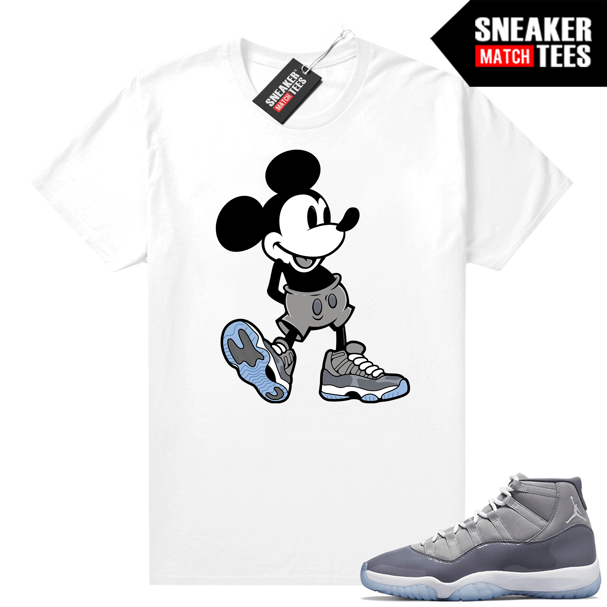 Cool Grey 11 Jordan Sneaker Match Tees White Sneakerhead Mickey