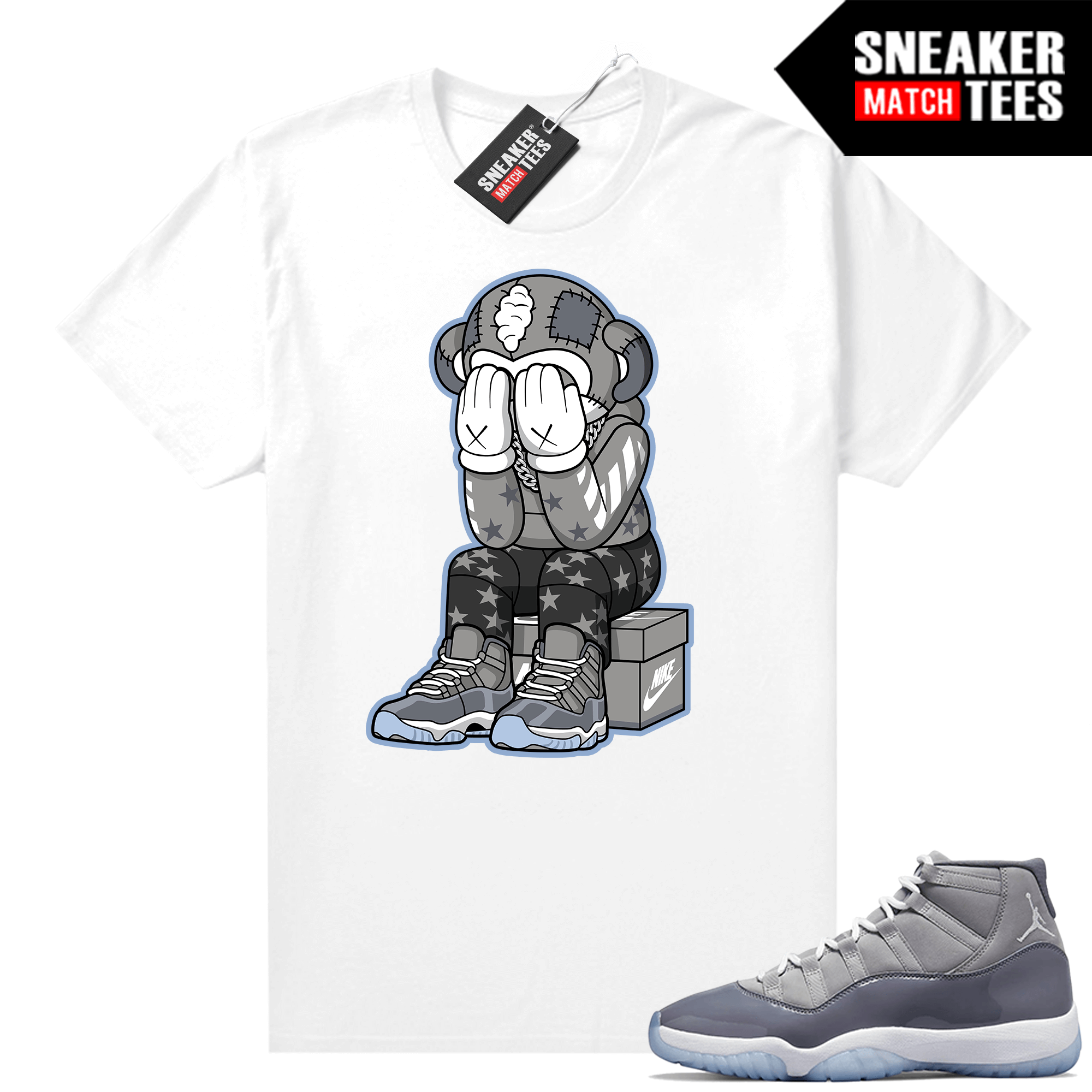 Jordan 11 Cool Grey T shirt Monkey Toy x AJ11