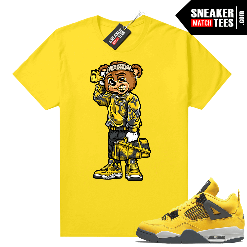 Lightning 4s shirt Yellow Soulja Bear