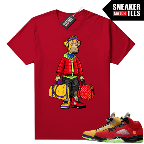 Bored Ape Yacht Club Sneakerhead Ape What the 5s Red T BRAND