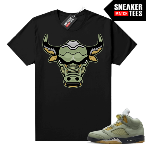 Jade Horizon 5s Sneaker Match Tees Black Sneaker Bull