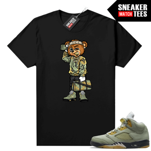 Jade Horizon 5s Sneaker Match Tees Black Soulja Bear