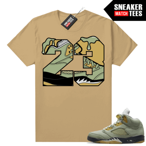 Jade Horizon 5s Sneaker Match Tees Tan 23 Shoe Drip