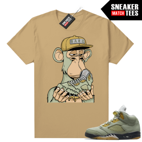 Jade Horizon 5s Sneaker Match Tees Tan Bored Ape Sneaker Club