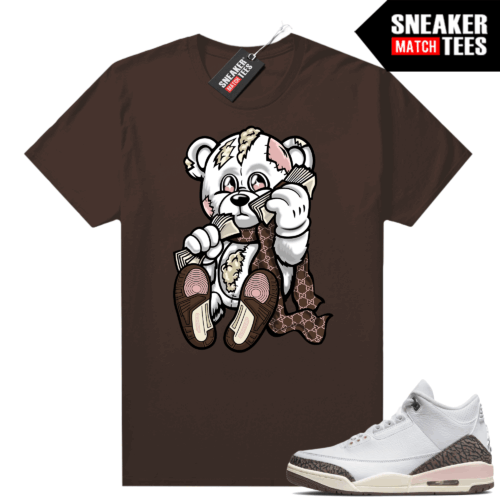 Dark Mocha 3s Sneaker Match Tees Brown Designer Bear