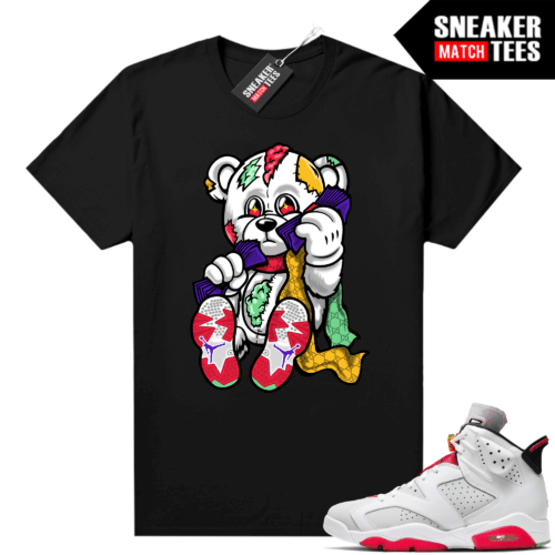 Hare 6s Sneaker Match Tees Black Designer Bear
