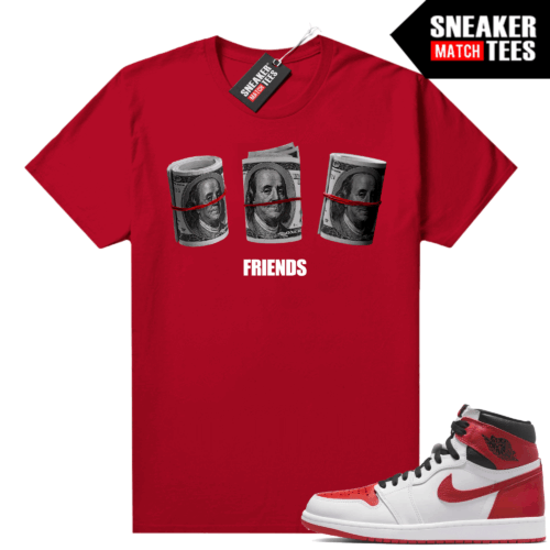 Heritage 1s Sneaker Match Tees Red Friends