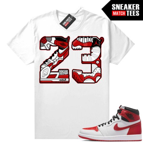 Heritage 1s Sneaker Match Tees White 23 Mashup