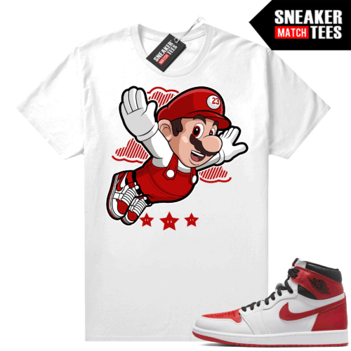 Heritage 1s Sneaker Match Tees White Fly Mario