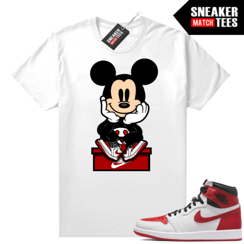 Heritage 1s Sneaker Match Tees White Mickey Sneakers