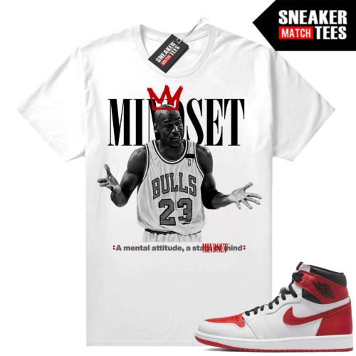 Heritage 1s Sneaker Match Tees White Mindset Shrug