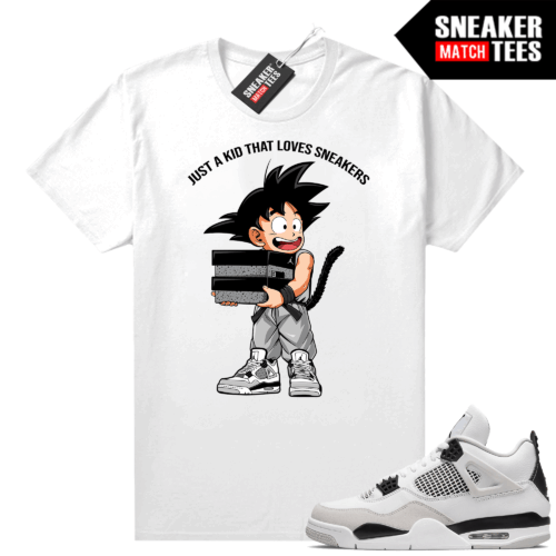 Military Black 4s Sneaker Match Tees White Just A Kid