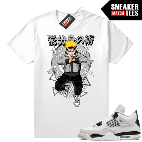 Military Black 4s Sneaker Match Tees White Naruto