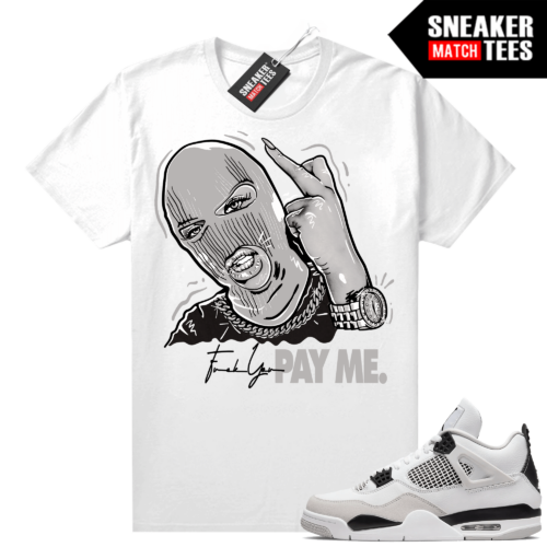 Military Black 4s Sneaker Match Tees White Pay Me