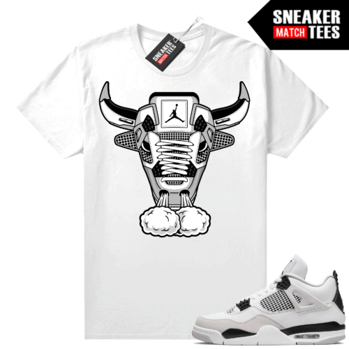 Military Black 4s Sneaker Match Tees White Raging Bull