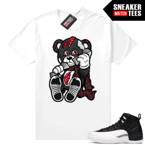 Playoffs 12s Sneaker Match Tees White Designer Bear