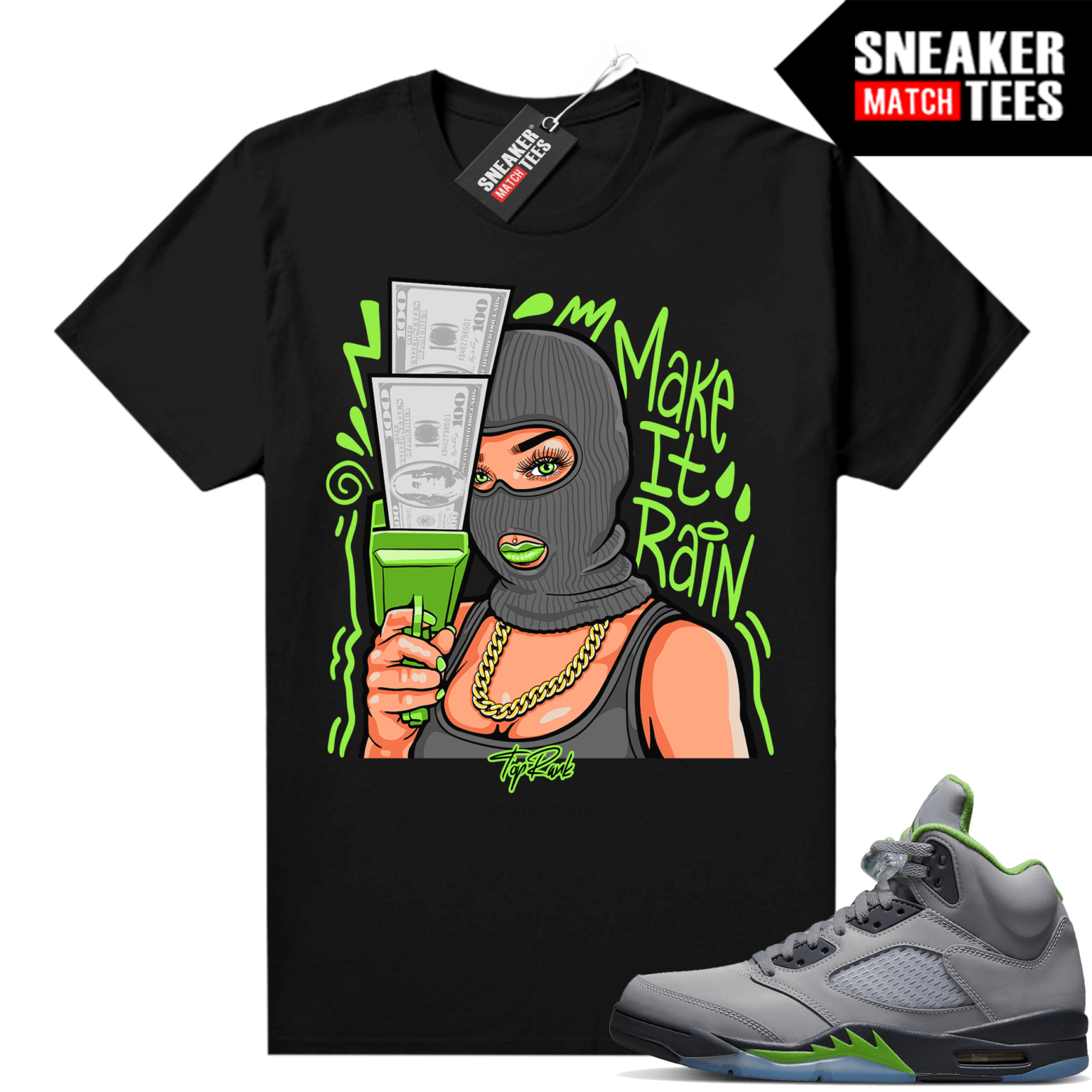 Air Jordan 5 shirts Green Bean Green Bean Sneaker tee