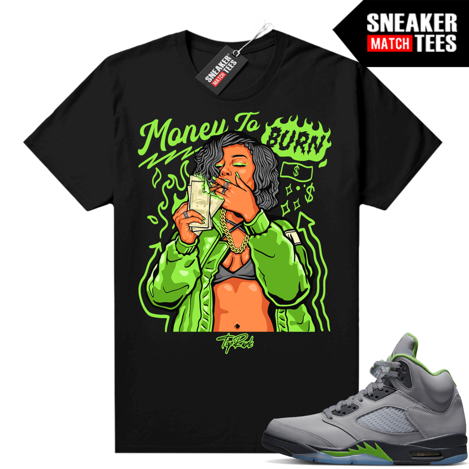 Air Jordan Green Bean 5s shirts Green Bean Sneaker tee