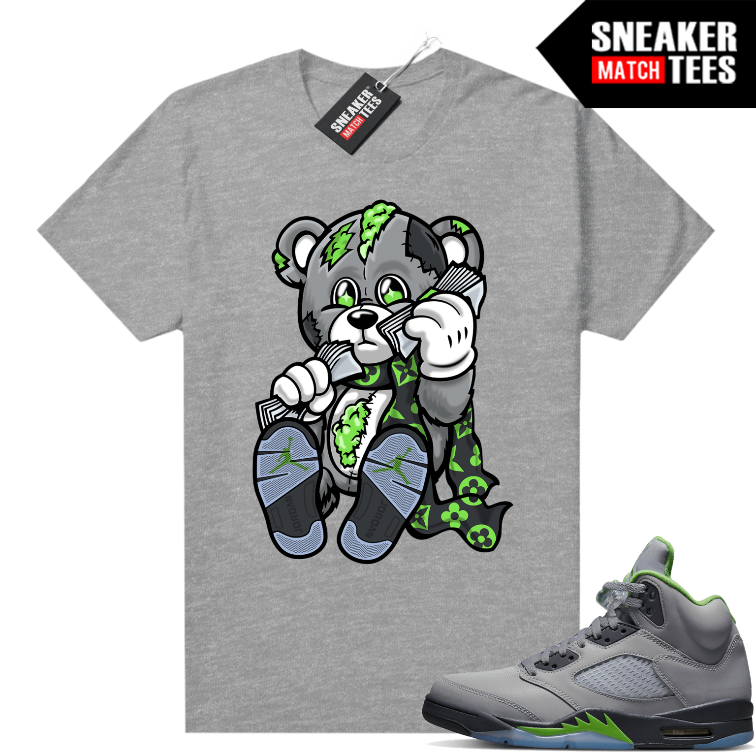 Green Bean 5s match shirts Green Bean Sneaker tee
