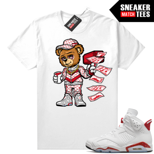 Red Oreo 6s Shirts Sneaker Match White Cash Cannon Bear