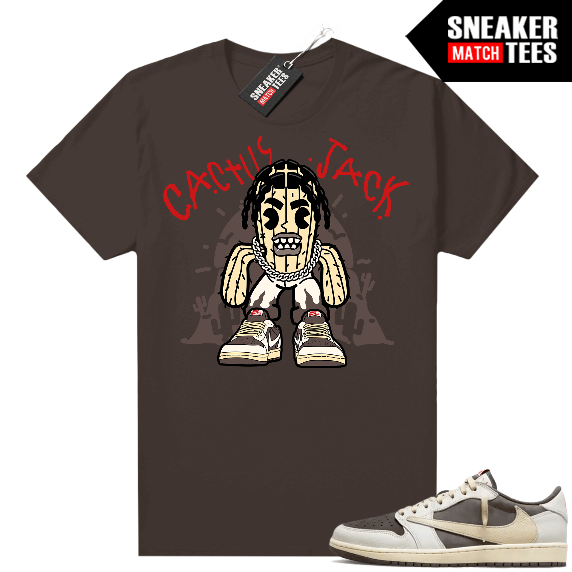 Jordan sneaker tees Travis Scott 1s Reverse Mocha
