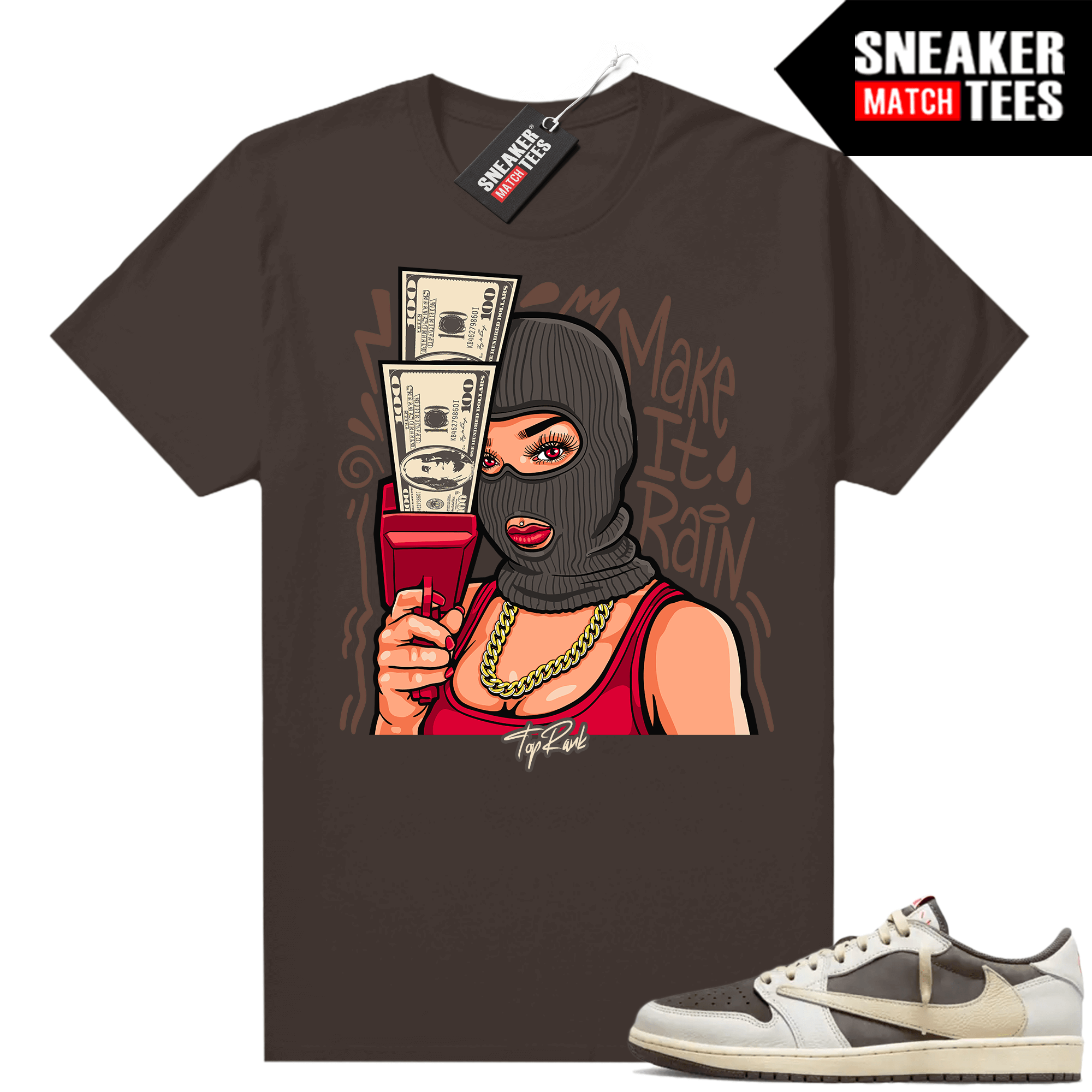 Travis Scott 1s Reverse Mocha sneaker tees