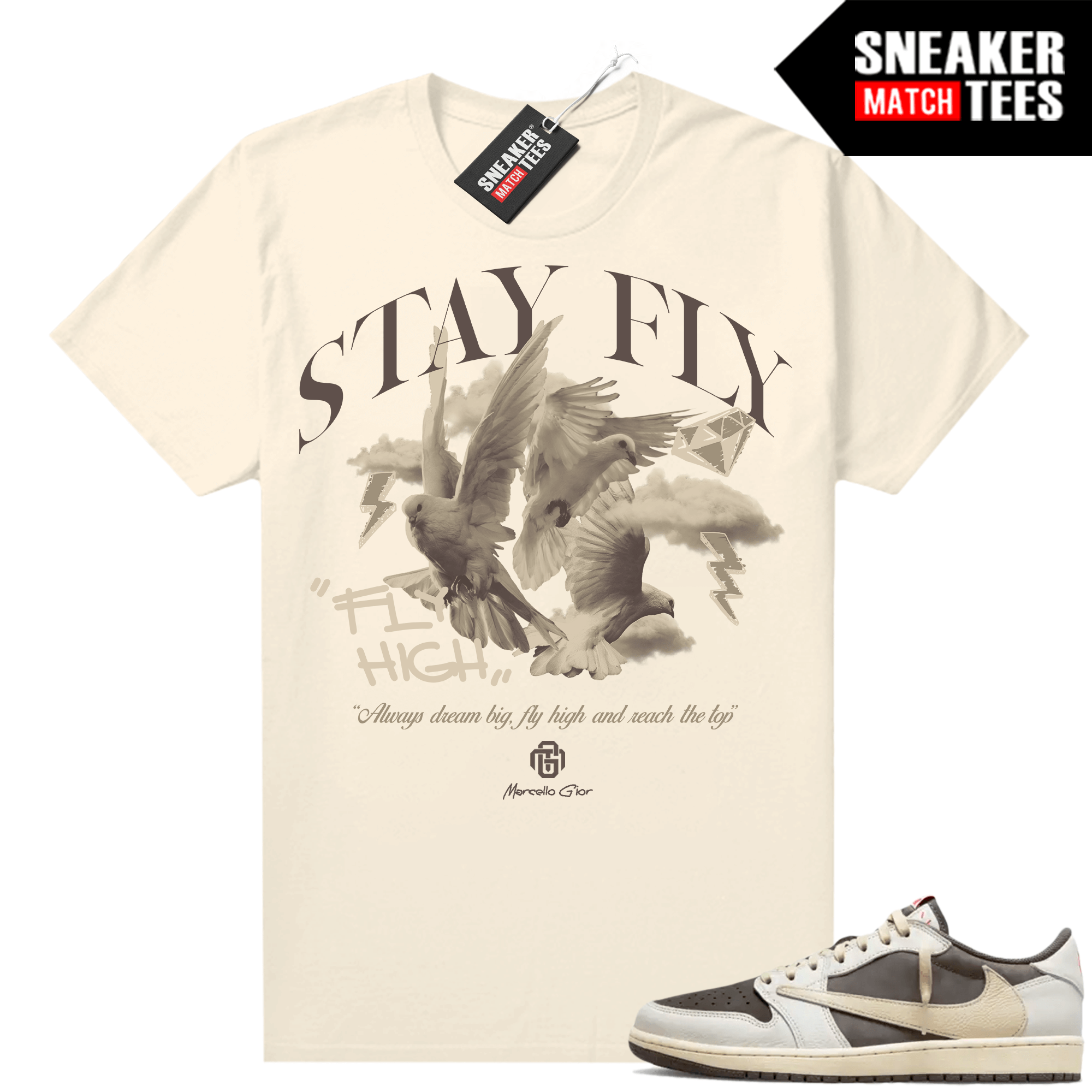 Sneaker Match Jordan 1 Travis Scott tees