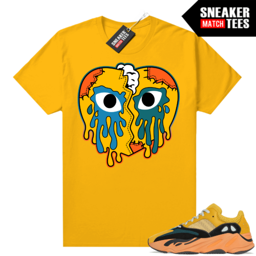 Yeezy 700 Sun Shirts to match Sneaker Match Tees Gold Crying Heart
