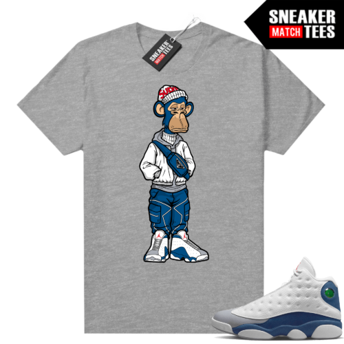 French Blue 13s Shirts Sneaker Match Heather Grey Bored Ape Sneakerhead
