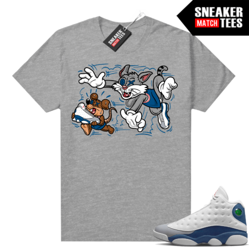 French Blue 13s Shirts Sneaker Match Heather Grey Finessed