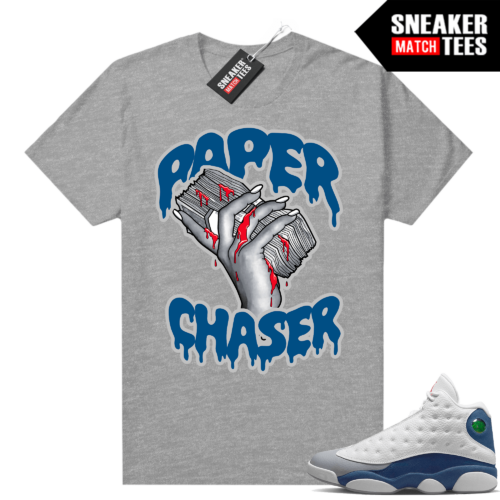 French Blue 13s Shirts Sneaker Match Heather Grey Paper Chaser