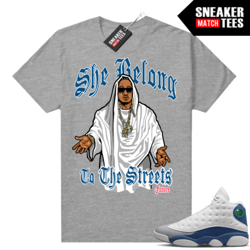 French Blue 13s Shirts Pearls Sneaker Match Heather Grey Toxic King