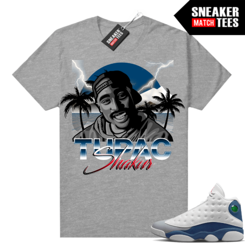 French Blue 13s Shirts Sneaker salomon Match Heather Grey Tupac