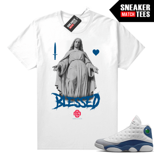 French Blue 13s Shirts Runtrendy Sneaker Match White Marcello Gior Blessed