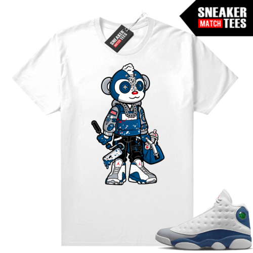 French Blue 13s Shirts Sneaker Match White Monkey Toy