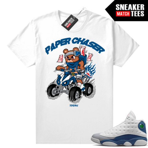 French Blue 13s Shirts Sneaker Wonder Match White Paper Chaser Bear