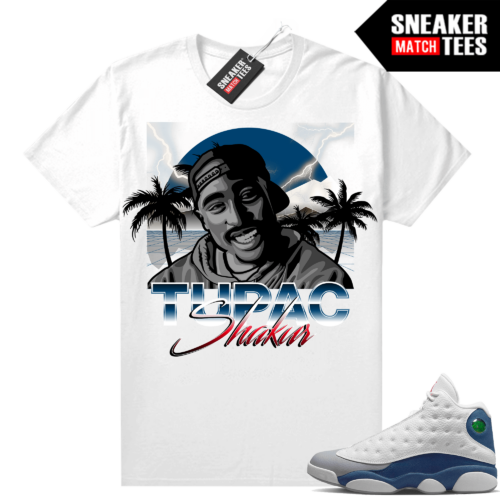 French Blue 13s Shirts Fresh Sneaker Match White Tupac