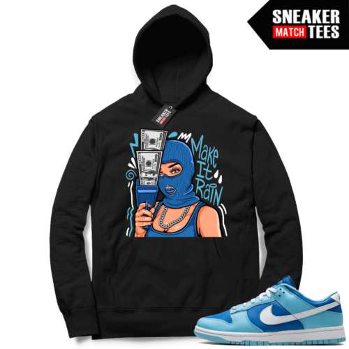 Argon Dunk Low Matching Black Hoodie Make it Rain