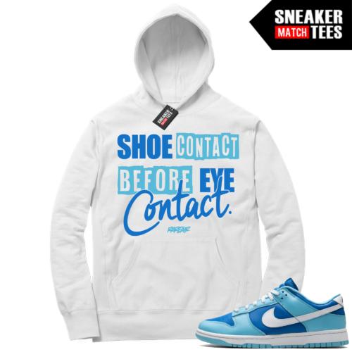 Argon Dunk Low Matching White Hoodie Shoe Contact