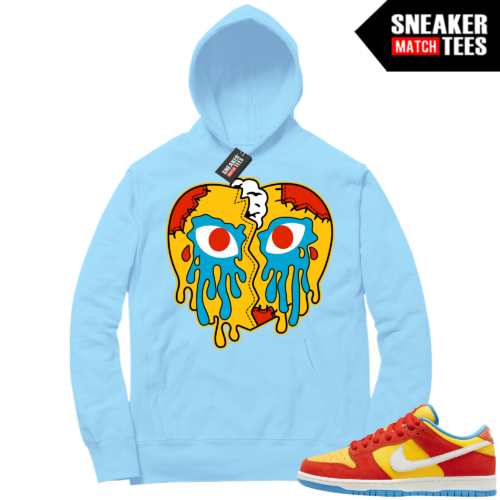 Bart SB Dunks Sneaker Match Hoodie Baby Blue Crying Heart