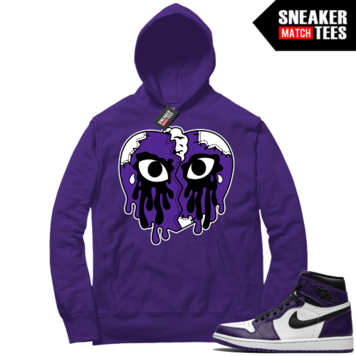 Court Purple 1s Sneaker Match Hoodie Purple Crying Heart