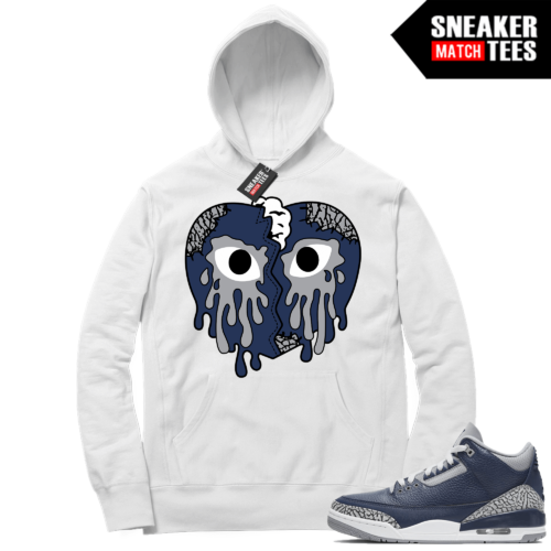 Georgetown 3s Jordan Sneaker Match Hoodie White Crying Heart