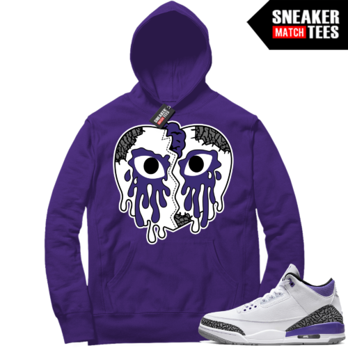 Iris 3s Jordan Sneaker Match Hoodie Purple Crying Heart