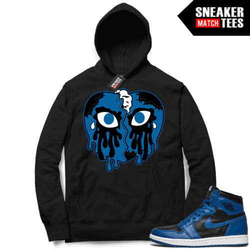 Marina Blue 1s Jordan Off Sneaker Match Hoodie Black Crying Heart