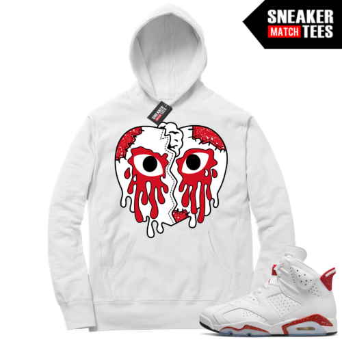 Red Oreo 6s Jordan Sneaker Match Hoodie White Crying Heart