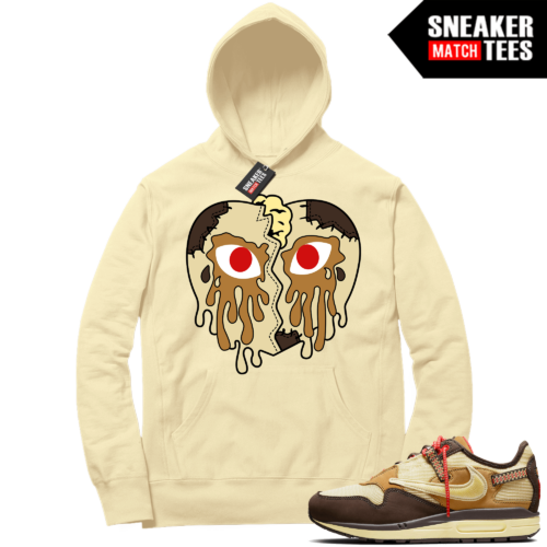 Travis Air Max 1s Brown fire Match Hoodie Sail Crying Heart