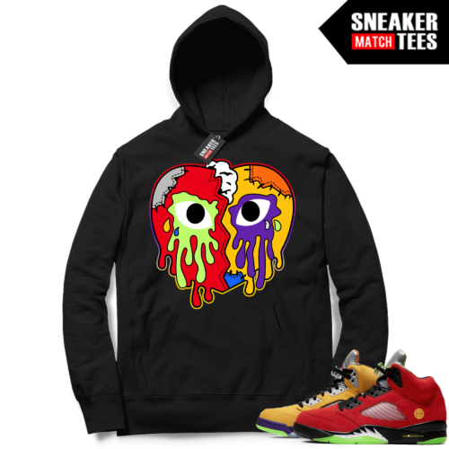 What the 5s Jordan Sneaker Match Hoodie Black Crying Heart