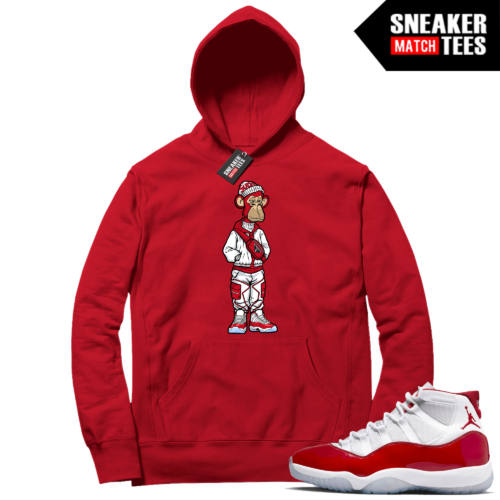 Cherry 11s Sneaker low Hoodie Red Bored Ape Sneakerhead